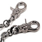 DK Skull Tongue Biker Trucker Keychain Key Jean Wallet Chain (22/27") SLV/BLK NCS74