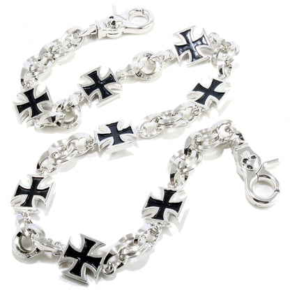 DK Heavy Cross Trucker Biker Key Jean Wallet Chain (22/28.5") Silver NCS95