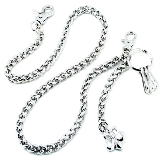 DK EMO Pendant Basic Strong Biker Trucker Key Jean Wallet Chain (27") SLV/BLK CS147MLT