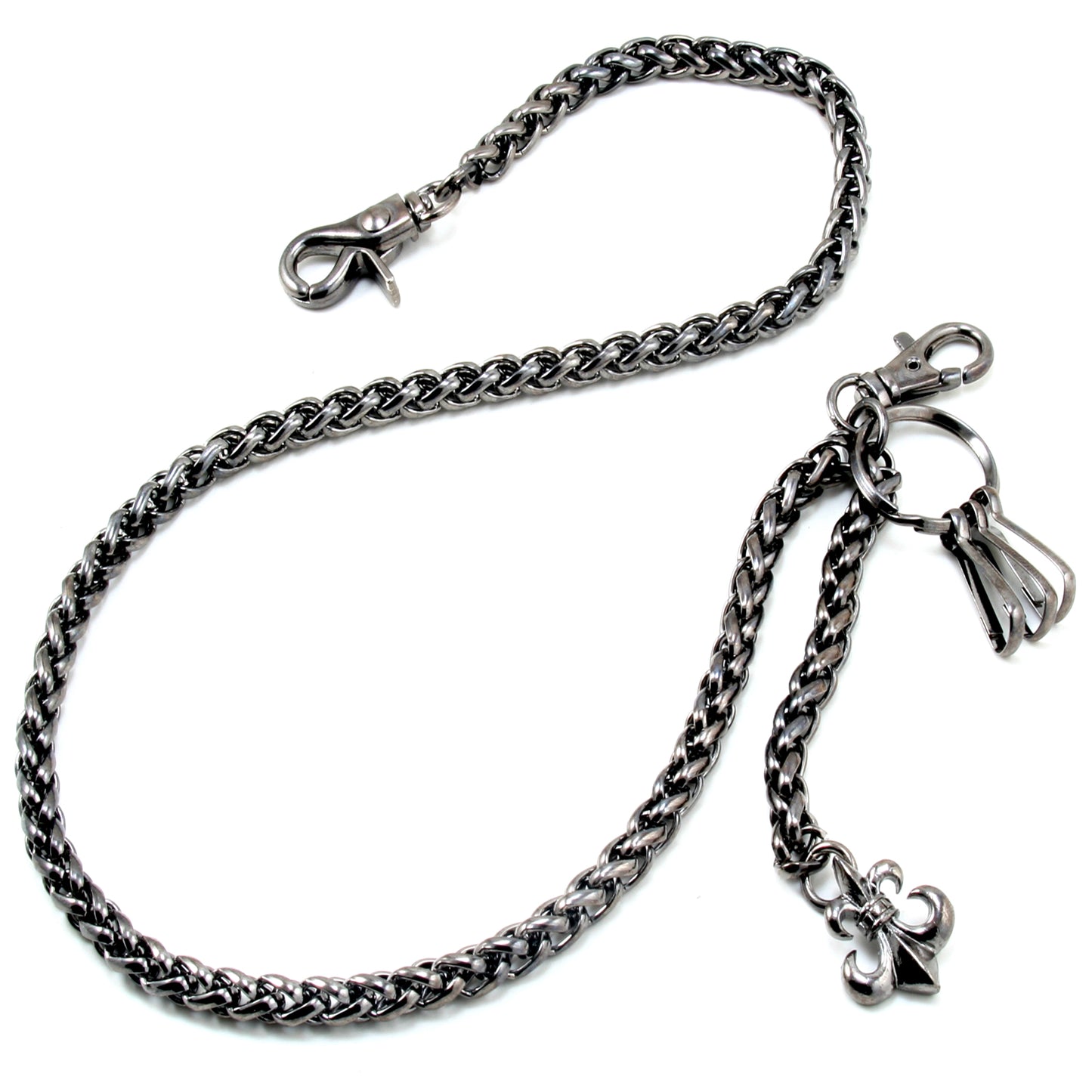 DK EMO Pendant Basic Strong Biker Trucker Key Jean Wallet Chain (27") SLV/BLK CS147MLT