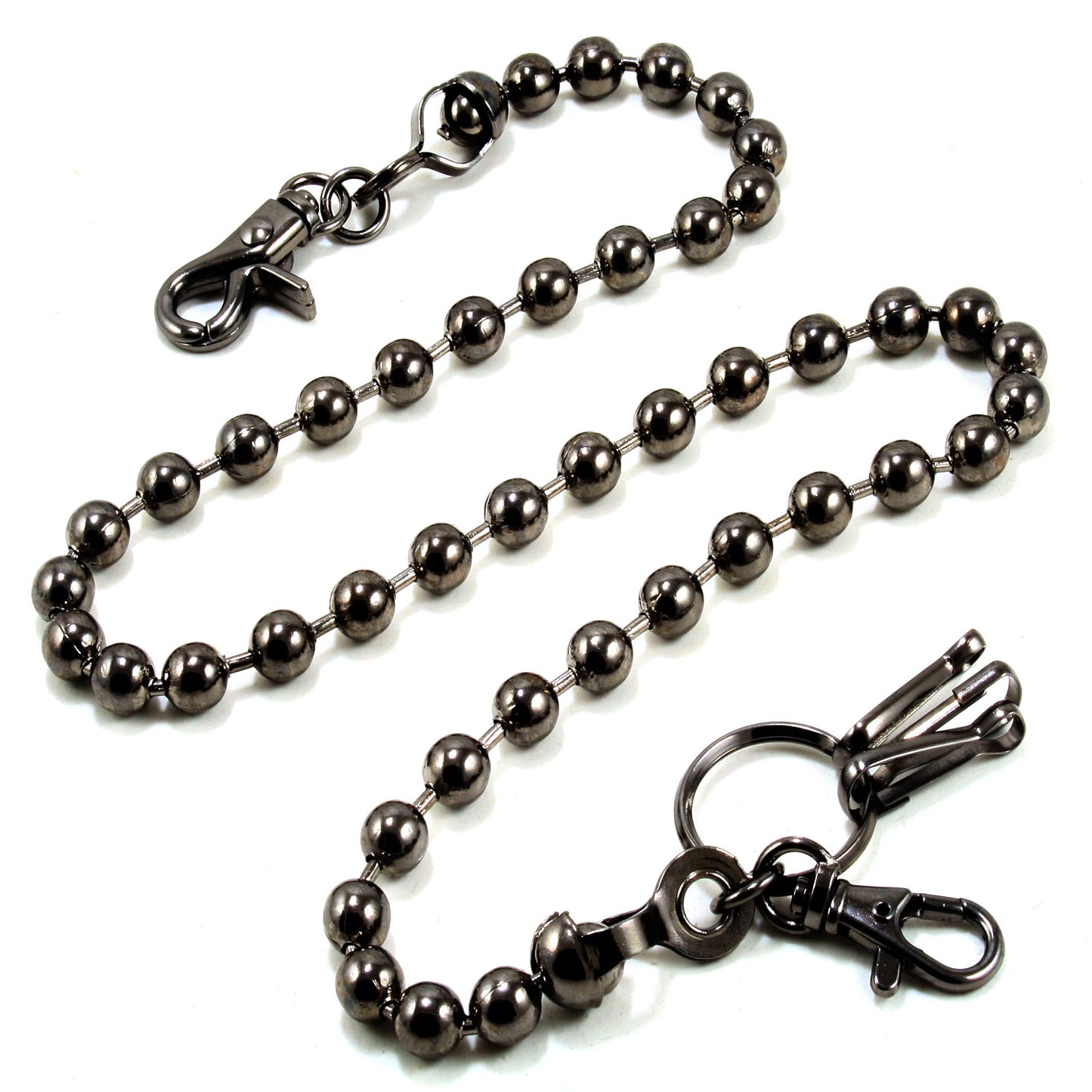 DK Marble Simple Strong Classic Biker Key Jean Wallet Chain (20/30") SLV/BLK CS20MLT