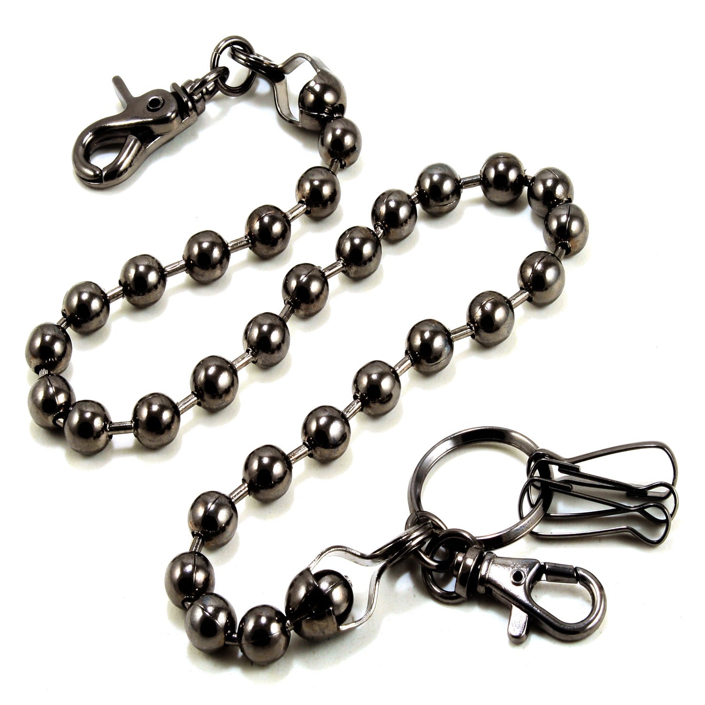 DK Marble Simple Strong Classic Biker Key Jean Wallet Chain (20/30") SLV/BLK CS20MLT