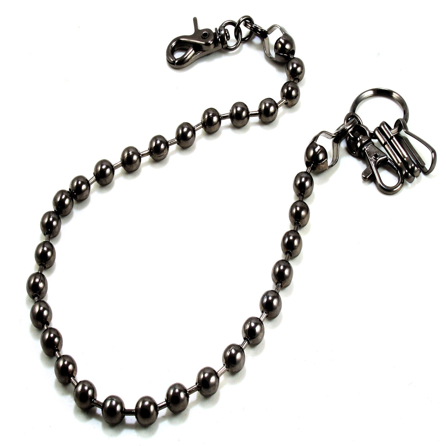 DK Marble Simple Strong Classic Biker Key Jean Wallet Chain (20/30") SLV/BLK CS20MLT