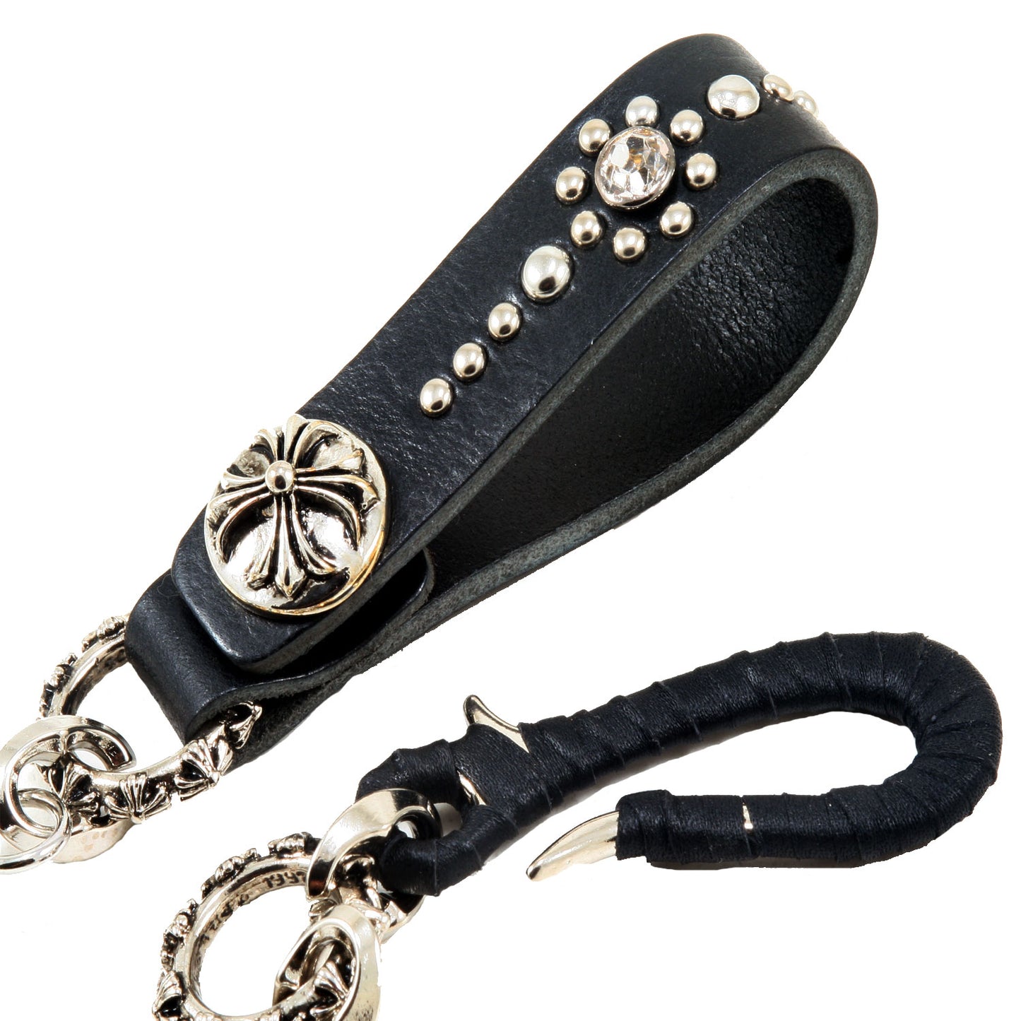 DK Gothic Skull Leather & Knight Biker Trucker Key Jean Wallet Chain (28") SCS93