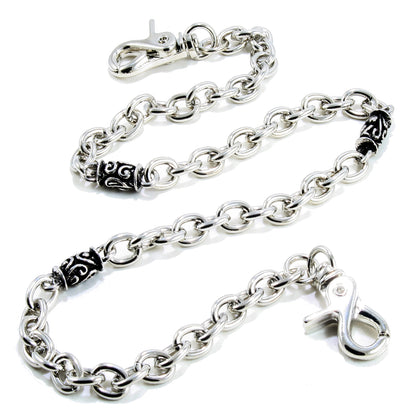 DK Simple Roof Strong Biker Trucker Key Jean Wallet Chain (24.5") SLV/BLK SYC52