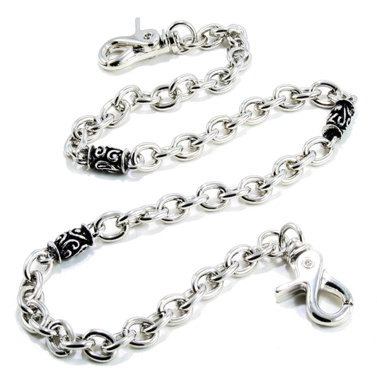 DK Simple Strong Biker Trucker Key Jean Wallet Chain (24.5") SLV/BLK SYC52MLT