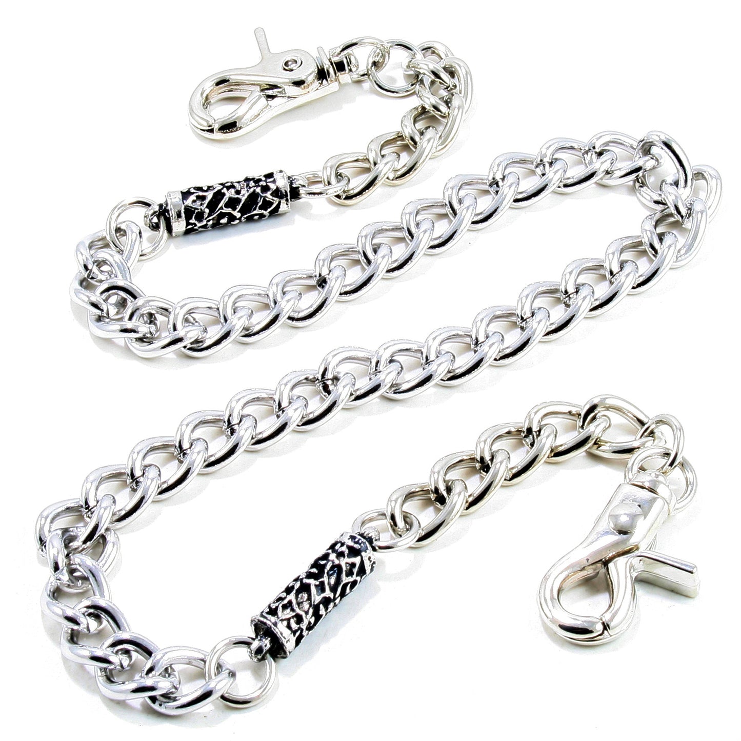 DK Simple Roof Strong Biker Trucker Key Jean Wallet Chain (24.5") SLV/BLK SYC56MLT