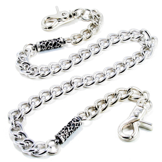 DK Simple Roof Strong Biker Trucker Key Jean Wallet Chain (24.5") SLV/BLK SYC56MLT