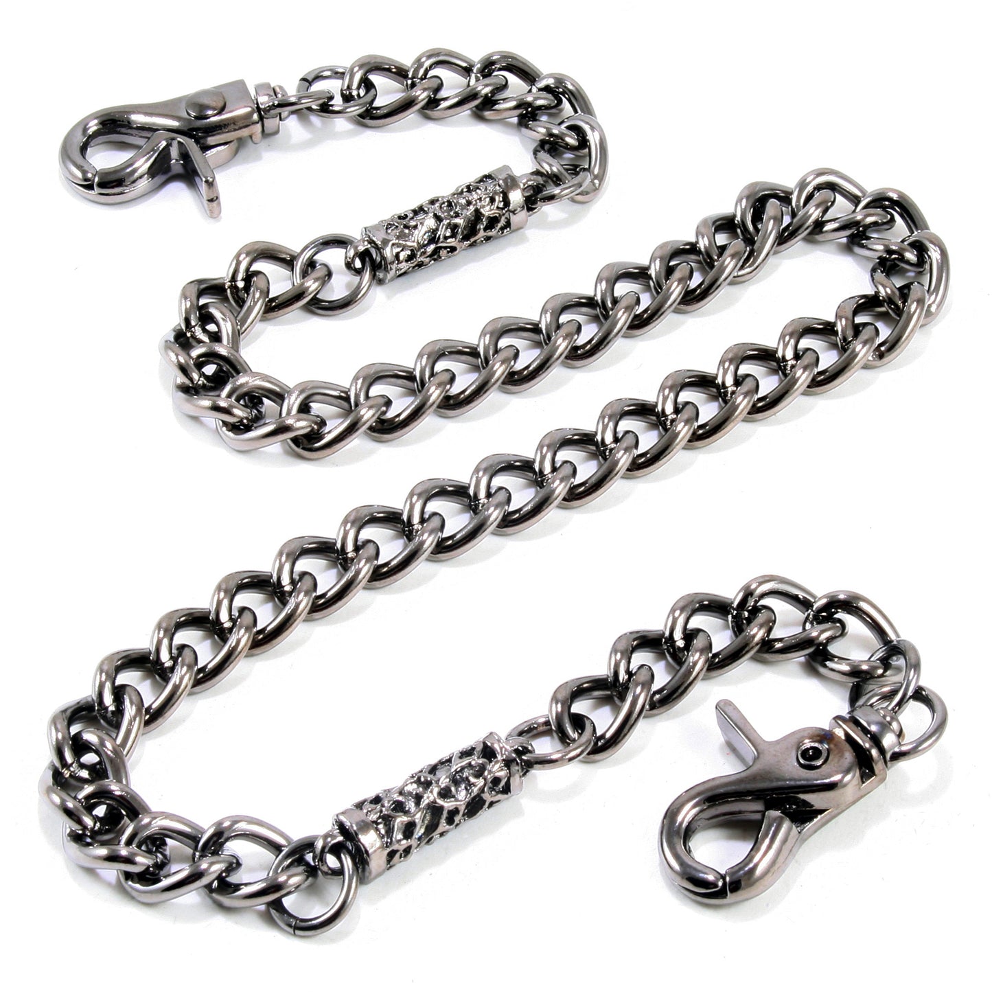 DK Simple Roof Strong Biker Trucker Key Jean Wallet Chain (24.5") SLV/BLK SYC56MLT