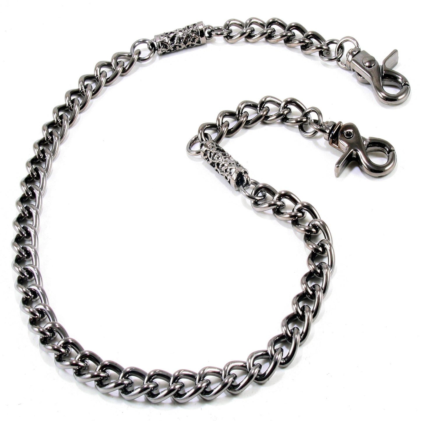 DK Simple Roof Strong Biker Trucker Key Jean Wallet Chain (24.5") SLV/BLK SYC56MLT
