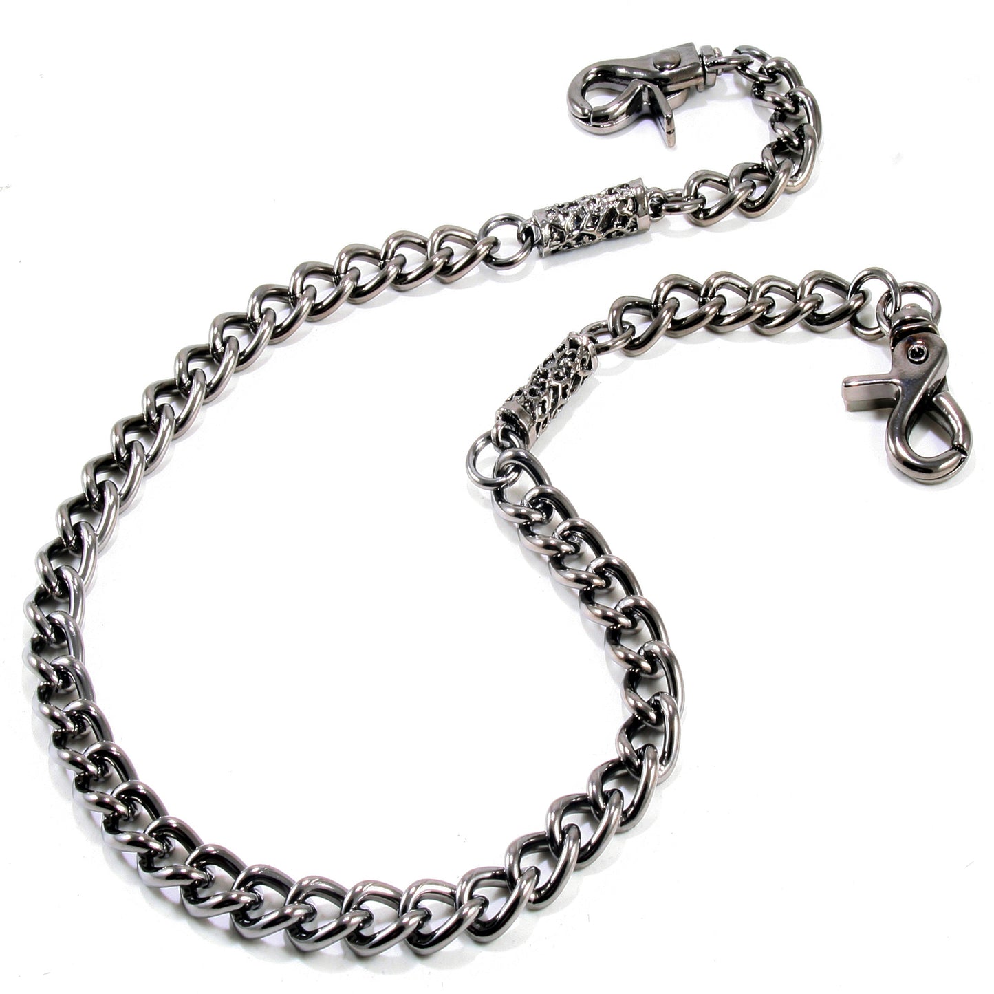 DK Simple Roof Strong Biker Trucker Key Jean Wallet Chain (24.5") SLV/BLK SYC56MLT