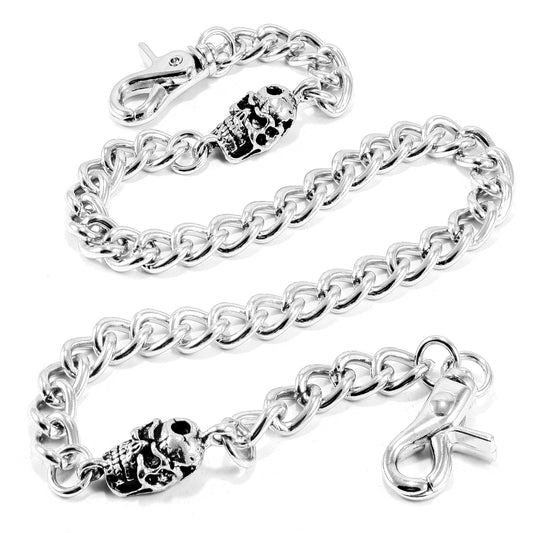 DK Skull Simple Strong Biker Trucker Key Jean Wallet Chain (25") SLV/BLK SYC66MT