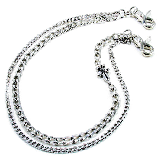 DK 2 Roof Strong Biker Trucker Key Jean Wallet Chain (23.5") SLV/BLK SYC41MLT
