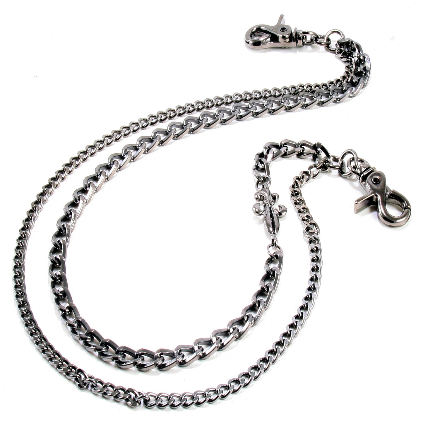 DK 2 Roof Strong Biker Trucker Key Jean Wallet Chain (23.5") SLV/BLK SYC41MLT