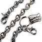 DK EMO Water Drop Simple Strong Biker Trucker Key Jean Wallet Chain (23") SLV/BLK CS159MLT