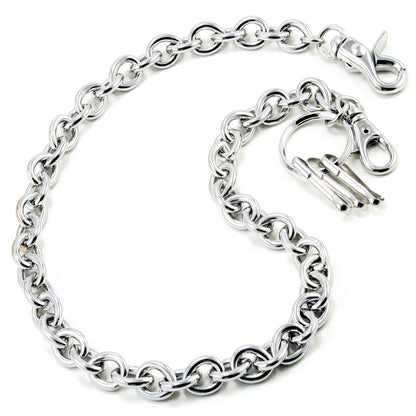 DK EMO Water Drop Simple Strong Biker Trucker Key Jean Wallet Chain (23") SLV/BLK CS159MLT