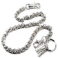 DK Small Ring Roof Simple Trucker Biker Jean Key Wallet Chain (23")SLV/ BLK CS155MLT