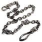 DK EMO Hook Clip Skull Biker Trucker Key Jean Wallet Chain (27.5") SLV/BLK CS28MLT