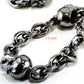 DK Multi Skull Connect EMO Biker Trucker Key Jean Wallet Chain CS80 (22/26.5") SLV BLK CS80MLT