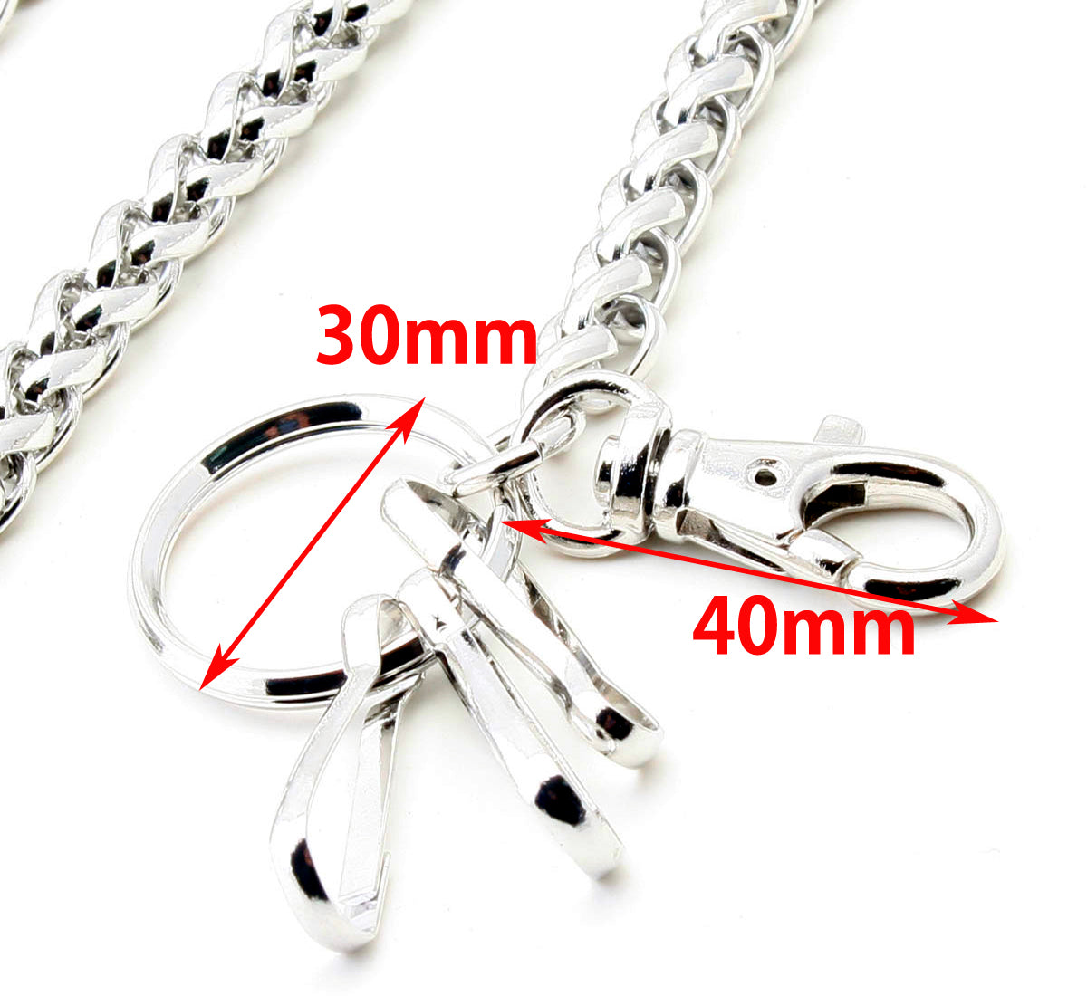 DK Basic Simple Strong Biker Trucker Key Jean Wallet Chain SLV,BLK,BRN CS39MLT