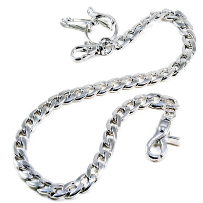 DK EMO Simple Strong Basic Biker Trucker Key Jean Wallet Chain (20" / 30") SLV/BLK CS108T