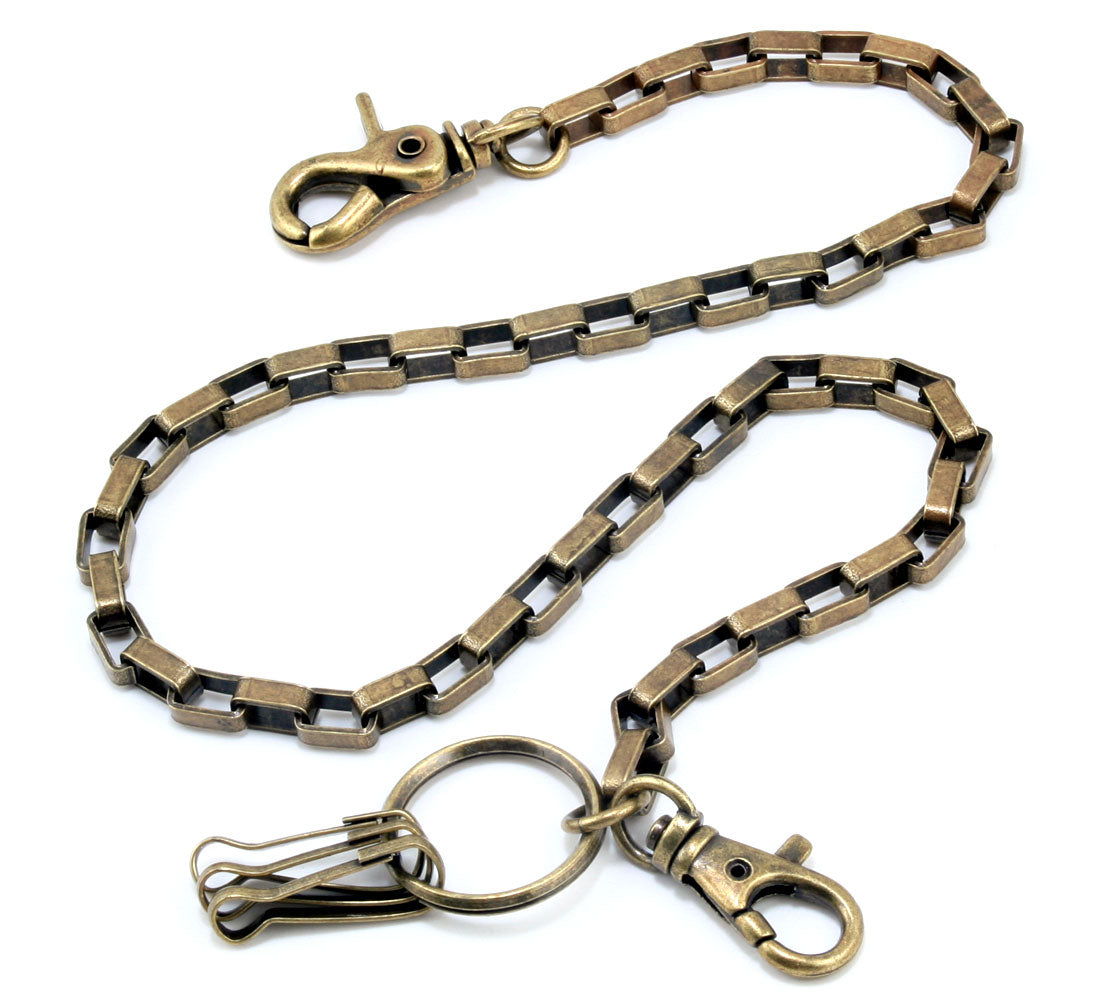 DK Basic Square Connect Biker Trucker Key Jean Wallet Chain (20/30") SLV/BLK/BRN CS21MLT