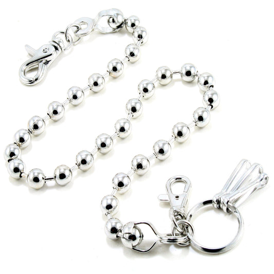 DK Marble Simple Strong Classic Biker Key Jean Wallet Chain (20/30") SLV/BLK CS20MLT