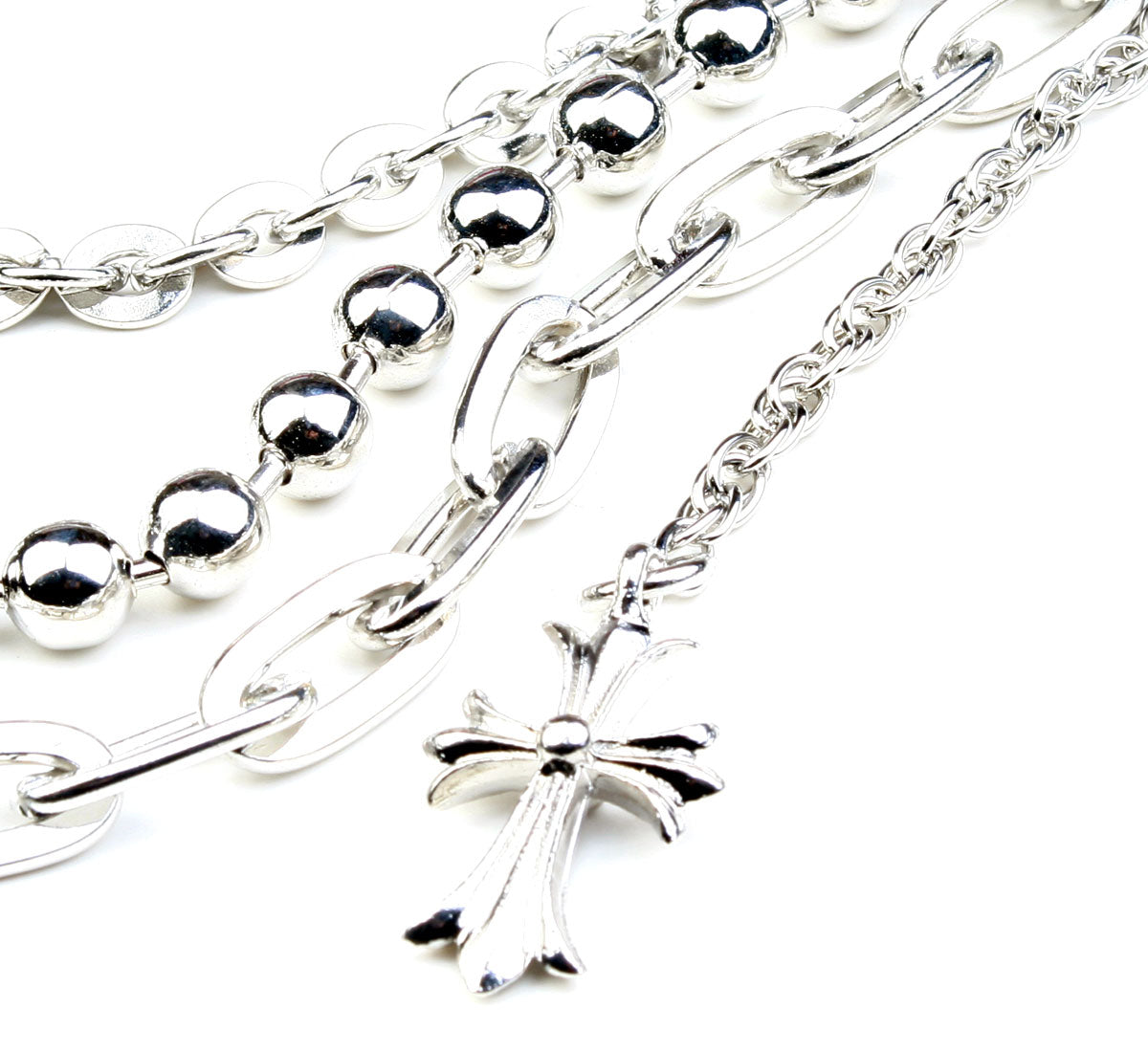 DK 3 Line Cross Pendant Biker Trucker Key Jean Wallet Chain (21") Silver CS72