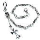 DK Cross Pendant Skull Biker Trucker Key Jean Wallet Chain (25.5") Silver CS82