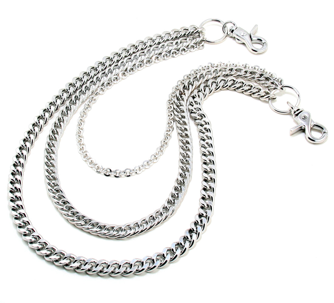 DK 3 Roof emo Classic Biker Trucker Keychain Key Jean Wallet Chain (21") Slv NCS71