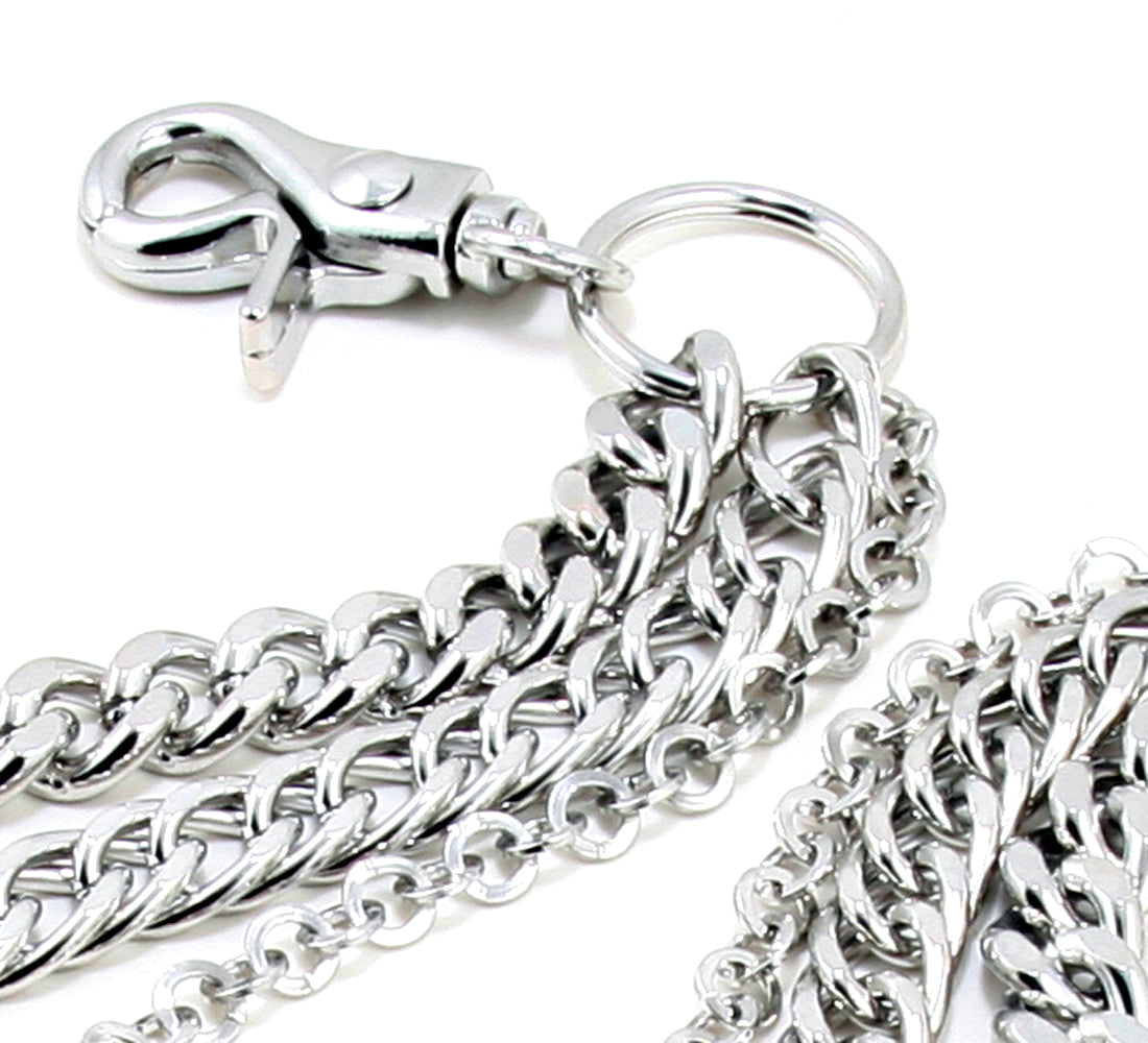 DK 3 Roof emo Classic Biker Trucker Keychain Key Jean Wallet Chain (21") Slv NCS71